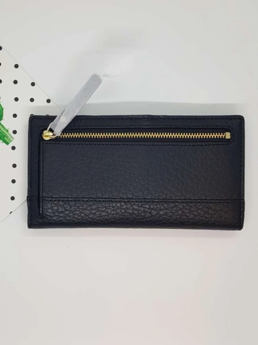 NEW Kate Spade Bay Street Stacy Black Leather Wallet  WLRU2642  Msrp $198